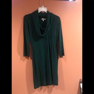 Cowl neck sweater dress